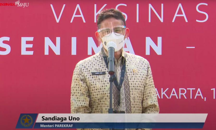 Menparekraf Sandi Optimistis Vaksinasi Dorong Pemulihan Sektor Ekonomi Kreatif
