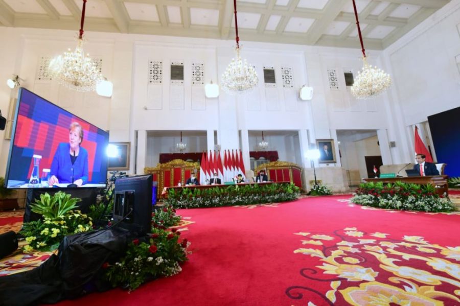 Presiden Jokowi dan Kanselir Jerman Angela Merkel Resmi Buka Hannover Messe 2021