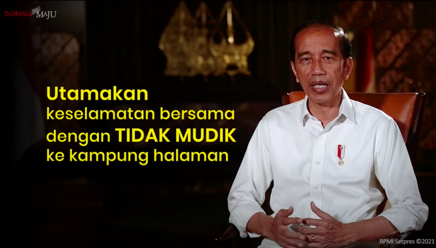 Presiden Jokowi: Mari Utamakan Keselamatan Bersama dengan Tidak Mudik ke Kampung Halaman